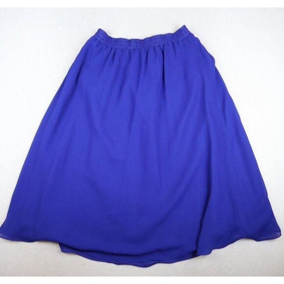 MAURADA - VINTAGE WOMEN'S BLUE A-LINE MIDI SKIRT - SIZE 10P - Picture 7 of 8